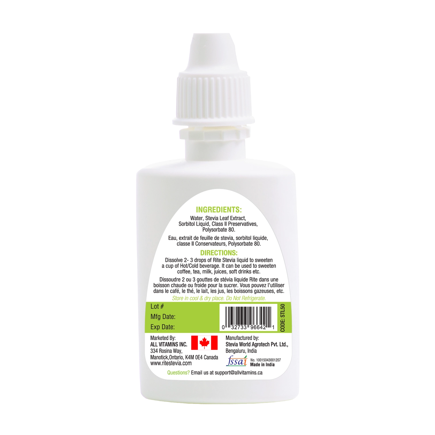 Stevia Liquid Drops (50ml) thumbnail 3
