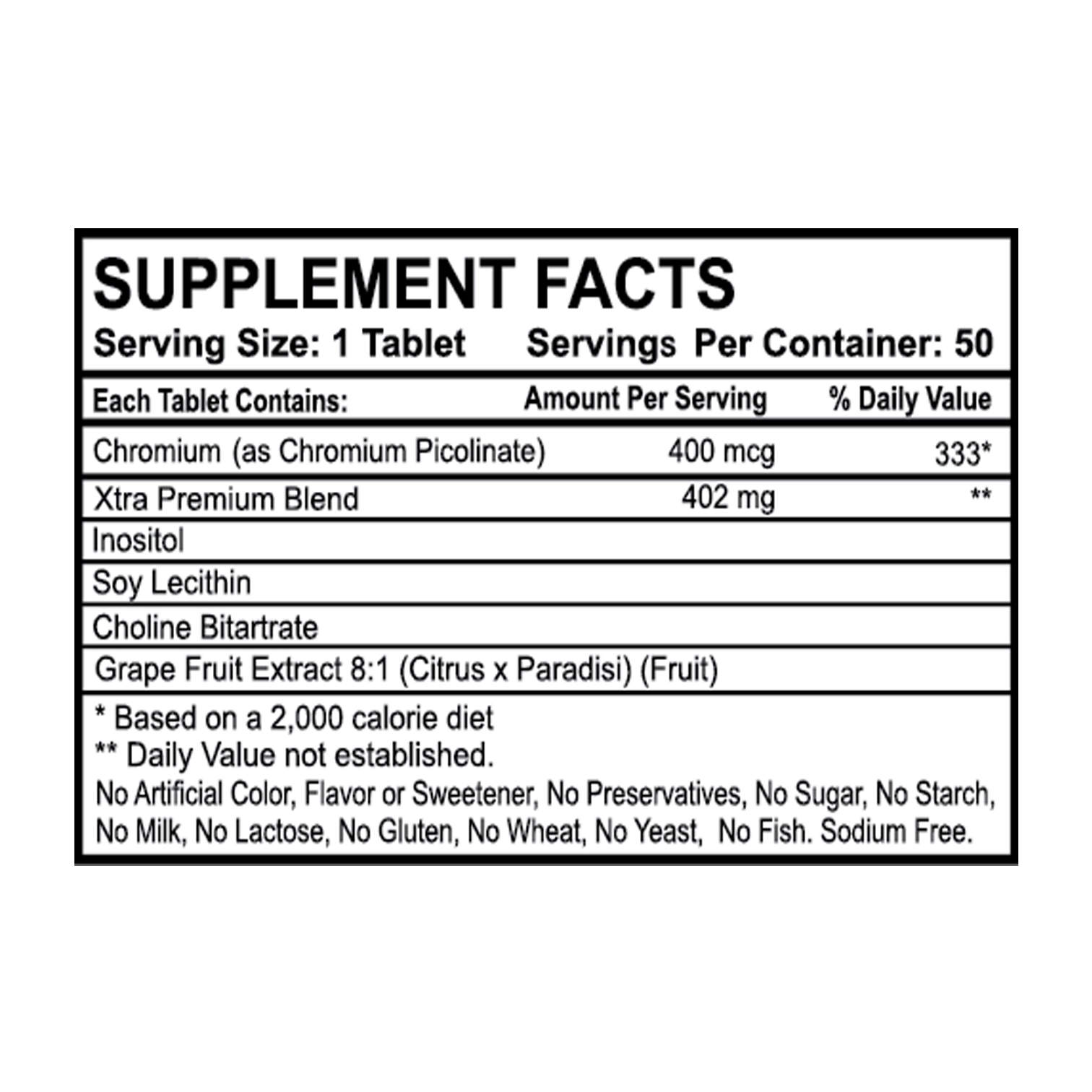 Chromium Xtra with Inositol & Choline thumbnail 2